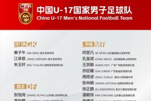 備戰(zhàn)U17世界杯！U17國足集訓(xùn)名單：帥惟浩入選，張伯霖、謝晉在列