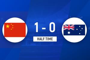 半場(chǎng)-U17國足暫1-0澳大利亞 帥惟浩1V2超車破門徐正鵬挑傳助攻