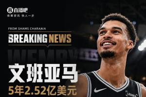 少拿五千萬(wàn)！Shams：文班亞馬5年2.52億美元頂薪提前續(xù)約馬刺