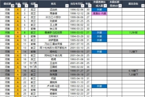河南隊(duì)、大連英博、深圳新鵬城2026中超聯(lián)賽報(bào)名名單（夏窗后）